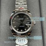 Clean Factory Replica Rolex Datejust Fluted Bezel Ladies 28MM Gray Dial And Diamond Watch